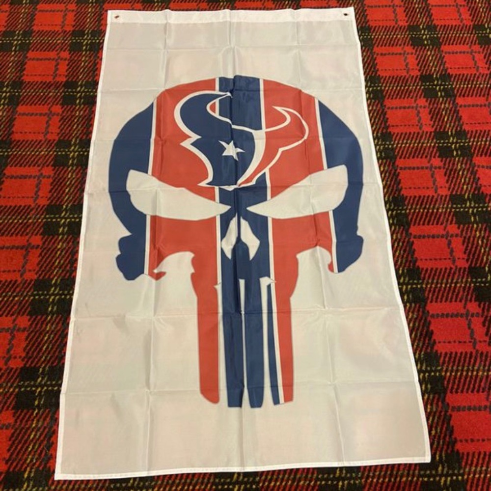 Brand new Houston Texans Punisher banner flag